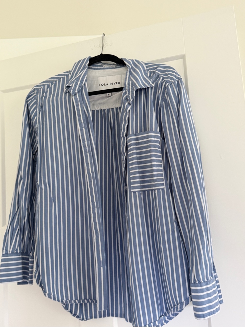 Lola River Blue & White Striped Men's Button-Down Shirt